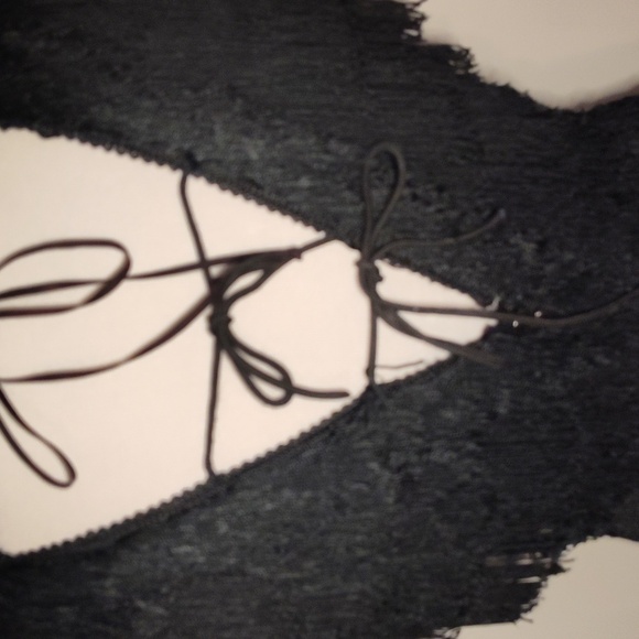 VTG 80s/70s TD4 fringe Black Mini dress Fully lined size small 7/8  20s style - Picture 5 of 15